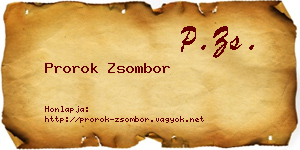 Prorok Zsombor névjegykártya